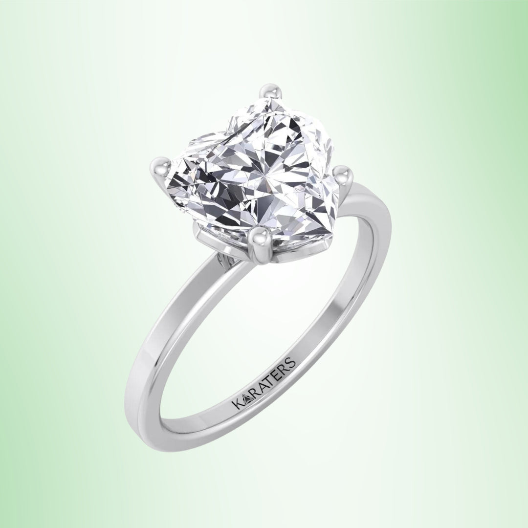 Orchid - Heart Shaped Solitaire Lab Diamond Engagement Ring