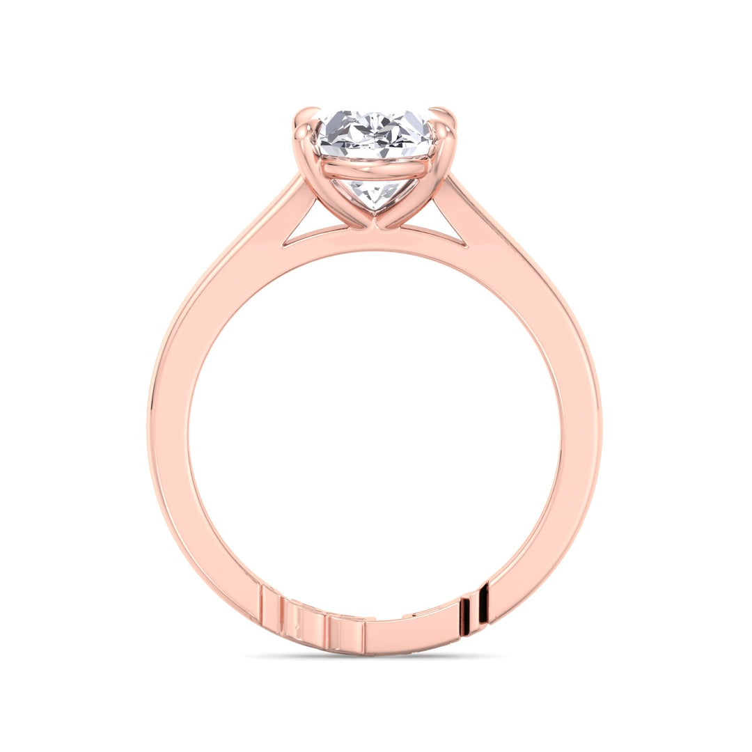 Oval-Cut Lab Diamond Ring Custom Name Band Rose
 