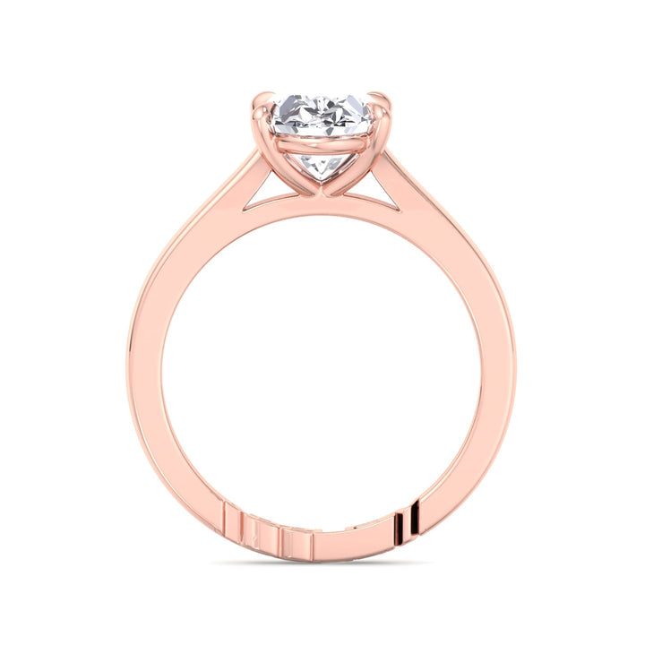 Oval-Cut Lab Diamond Ring Custom Name Band Rose
 