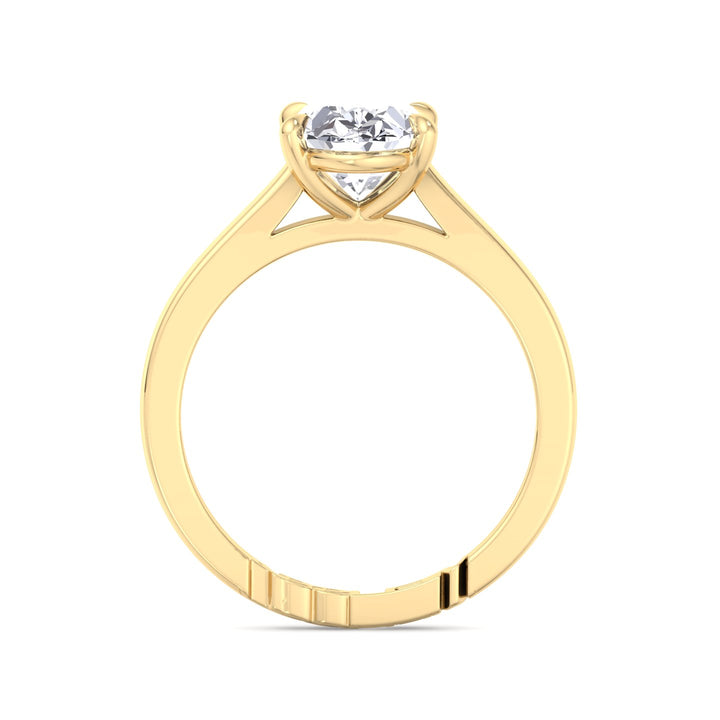 Oval-Cut Lab Diamond Ring Custom Name Band Yellow 
 