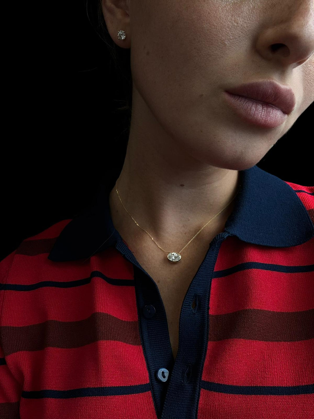 Oval Shape Bezel Set Lab Grown Diamond Yellow Pendant, On Neck