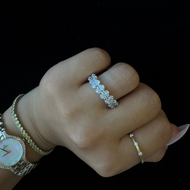 Oval and Round and Cut Lab Grown Diamond Eternity Band