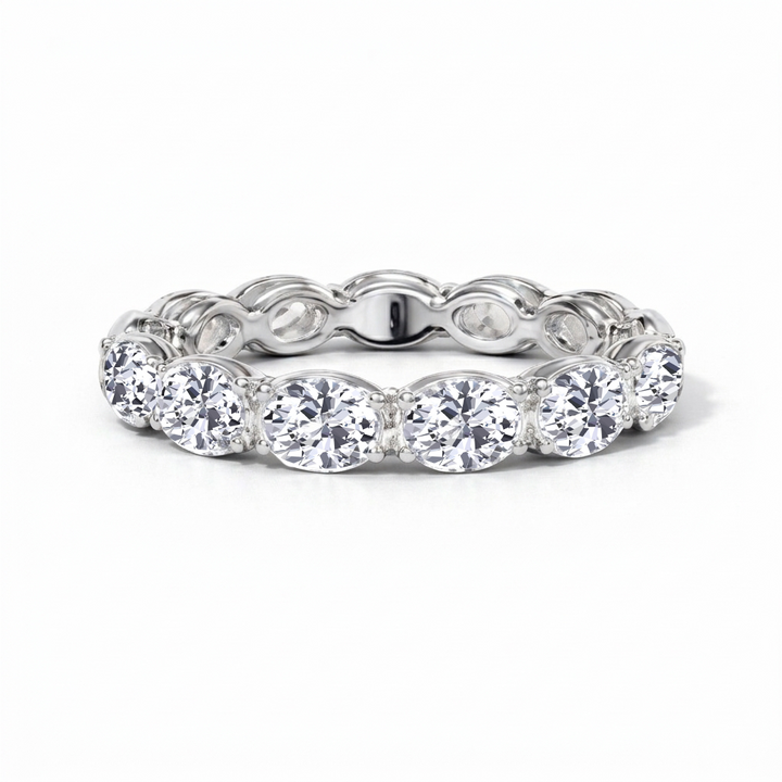 East West Oval Shape Lab Grown Diamond Eternity Band WG 3
