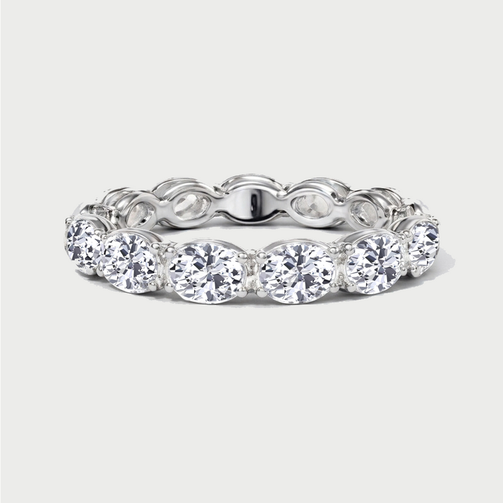 East West Oval Shape Lab Grown Diamond Eternity Band ( Pinky Ring )