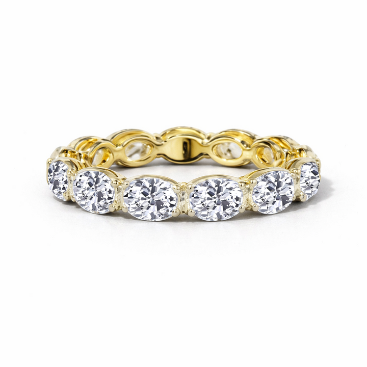 East West Oval Shape Lab Grown Diamond Eternity Band YG 2