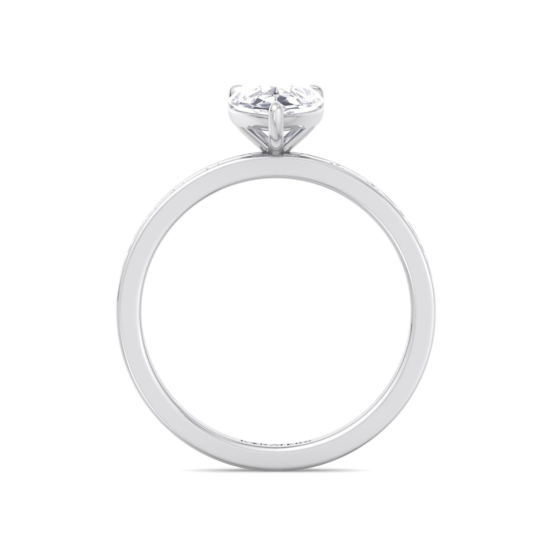 Pear Lab Ring Channel Baguette Side Stones White