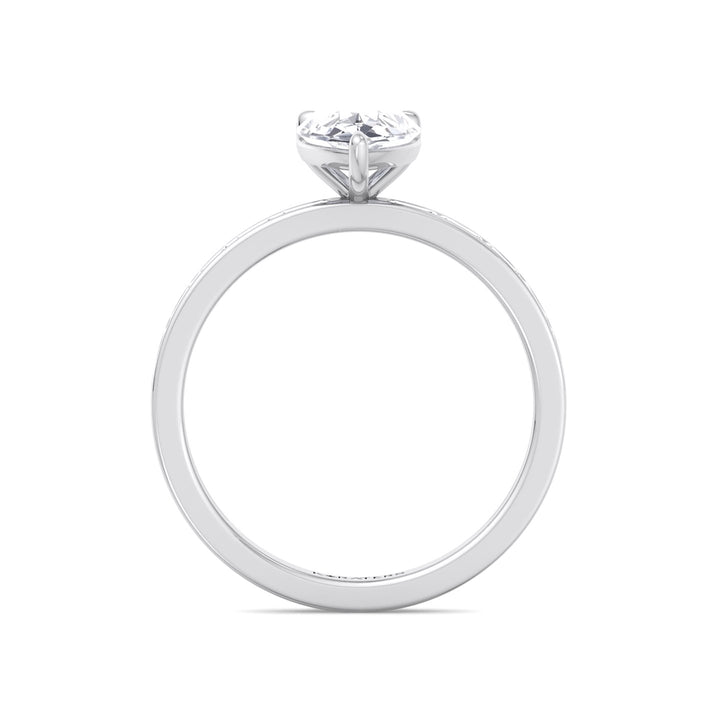 Pear Lab Ring Channel Baguette Side Stones White