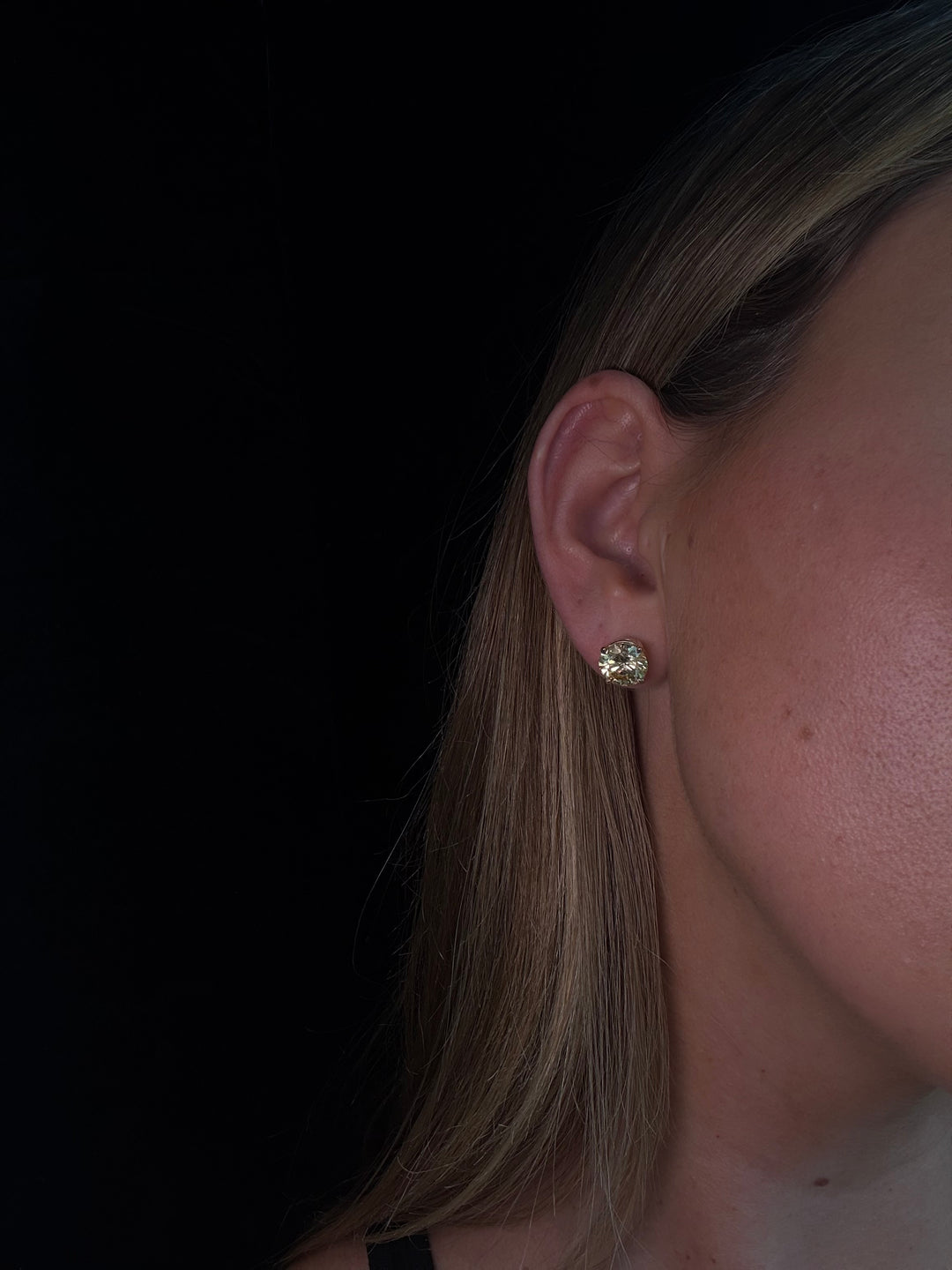 Fancy Yellow Round Shape Lab Grown Diamond Studs