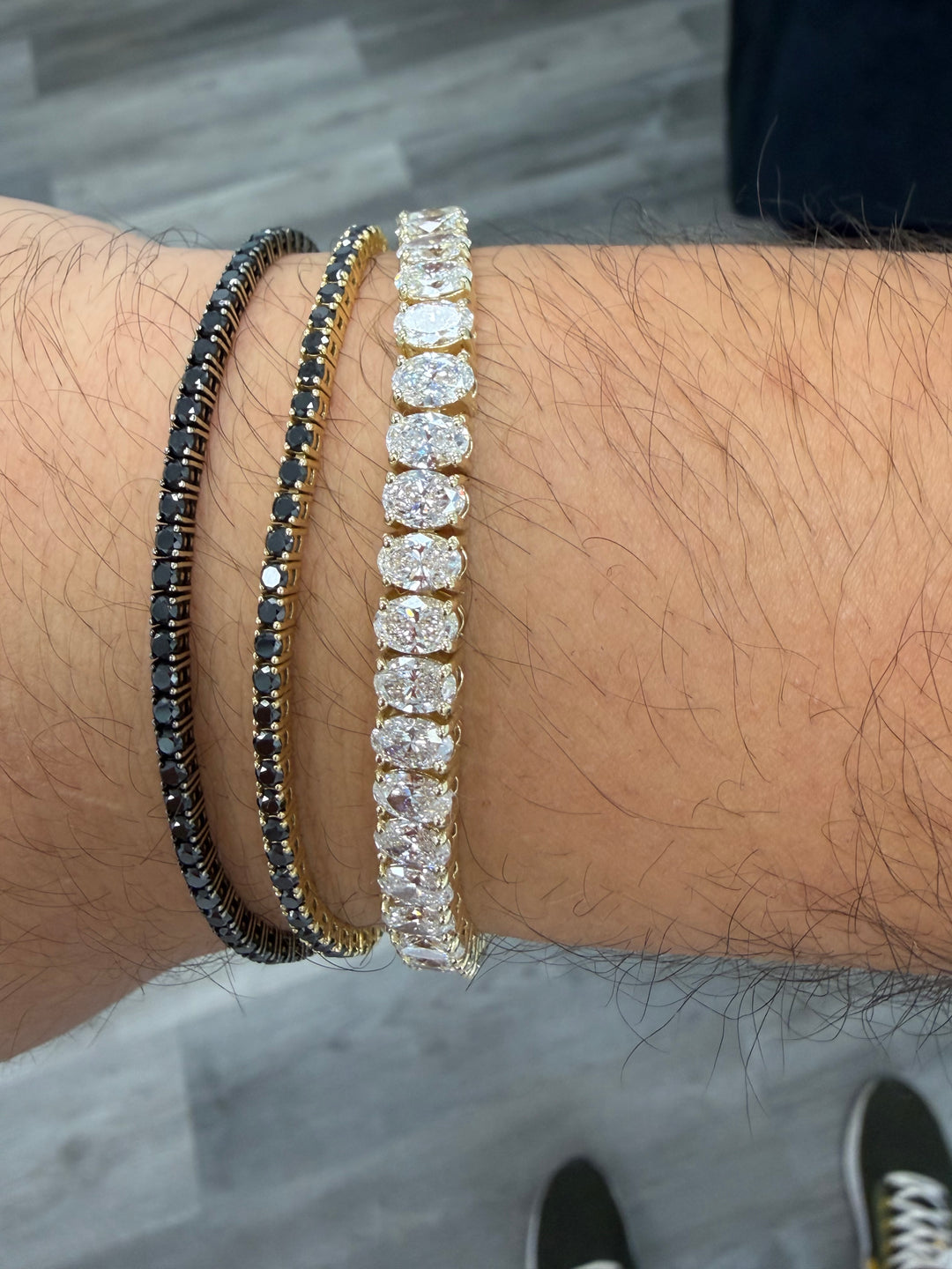 Men's Oval Cut Lab-Grown Diamond Tennis Bracelet 14K Solid Gold