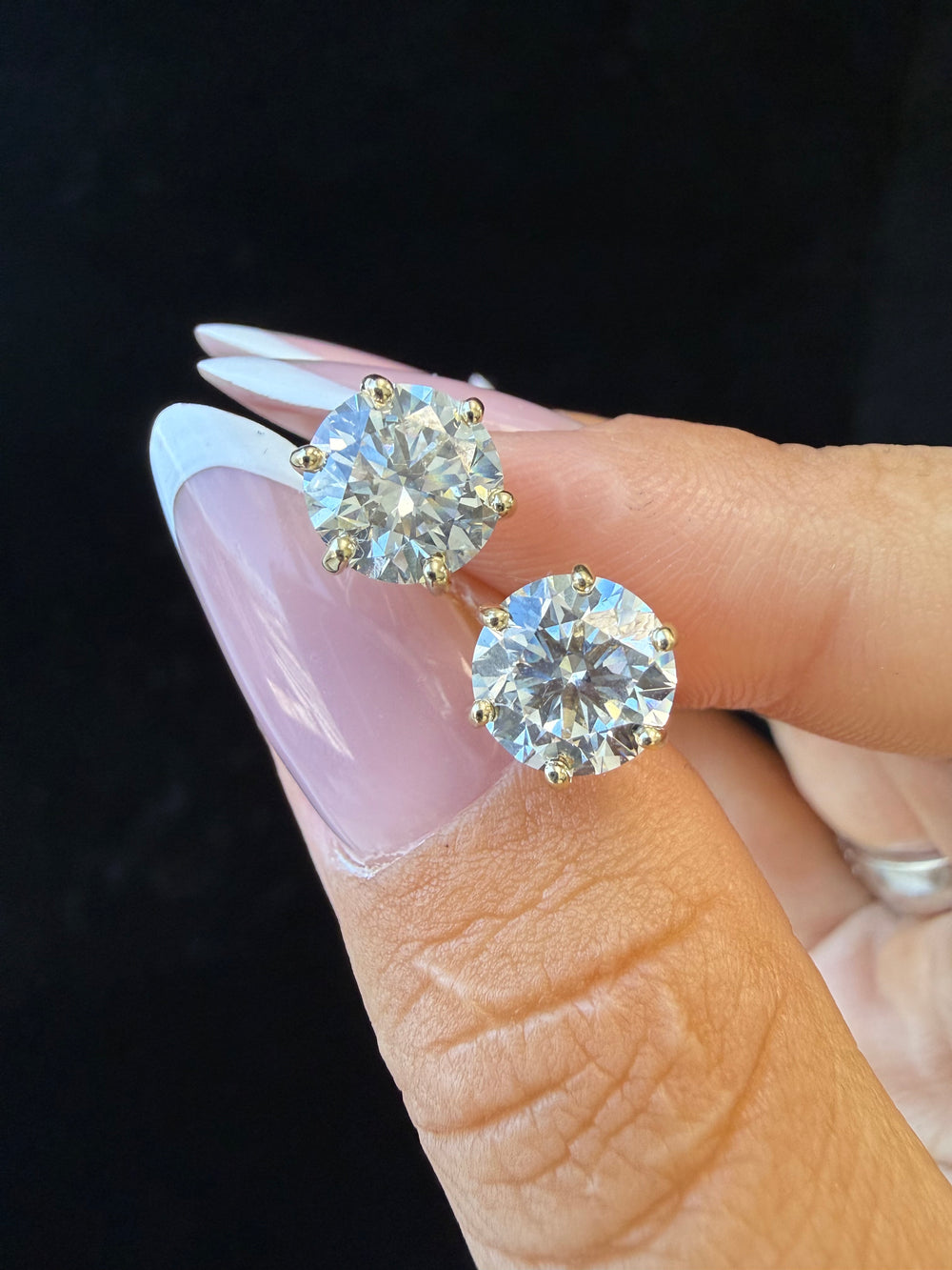 6-Prong Round Cut Lab Grown Diamond Studs Lifestyle