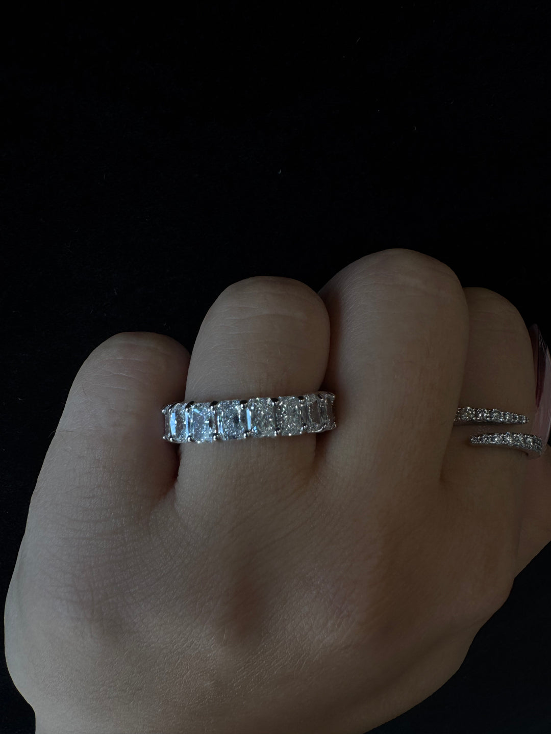 Radiant Cut Lab Grown Diamond Full Eternity Band