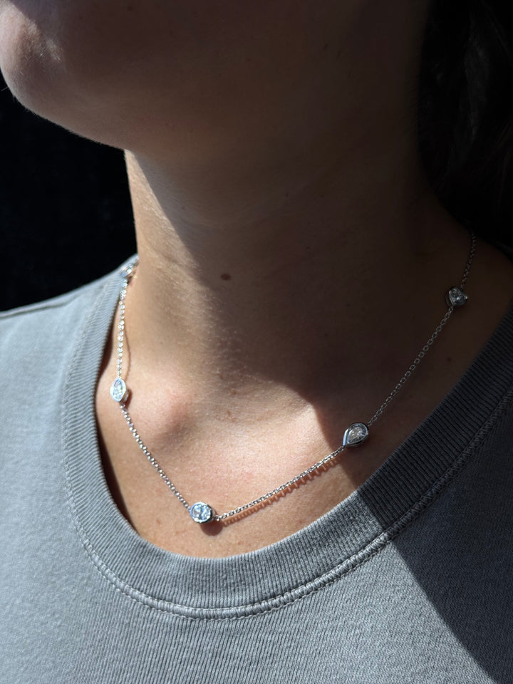 Multi Shape Lab Grown Diamond Station Necklace
