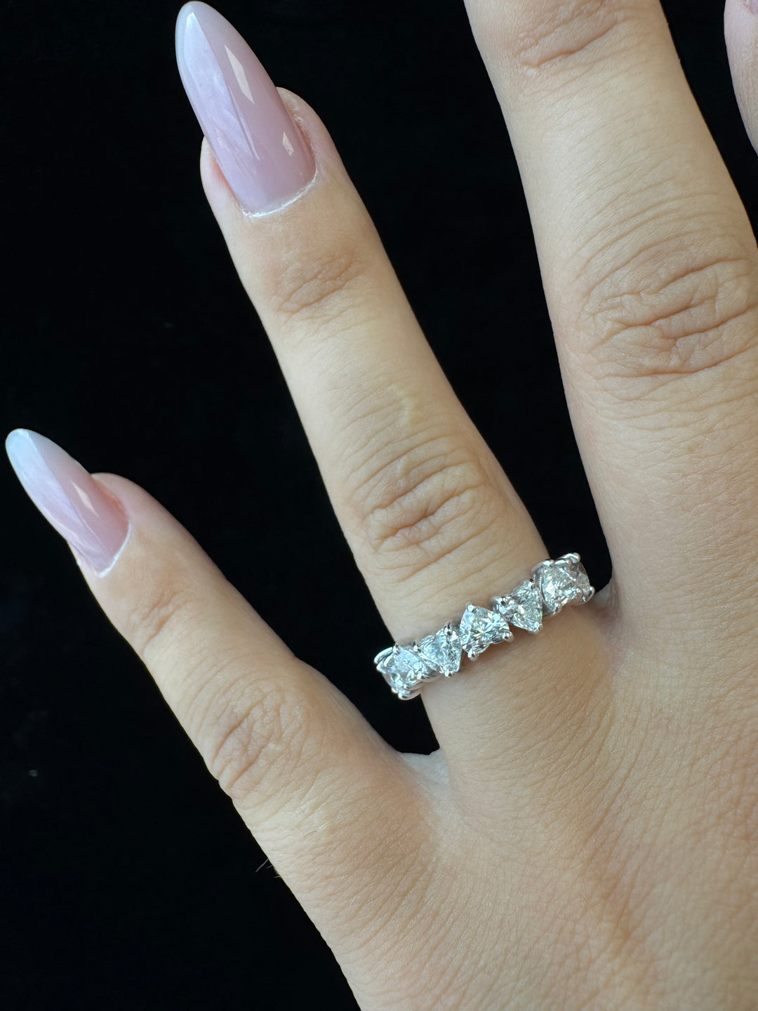 North South Halfway Heart Shape Lab Grown Diamond Eternity Band