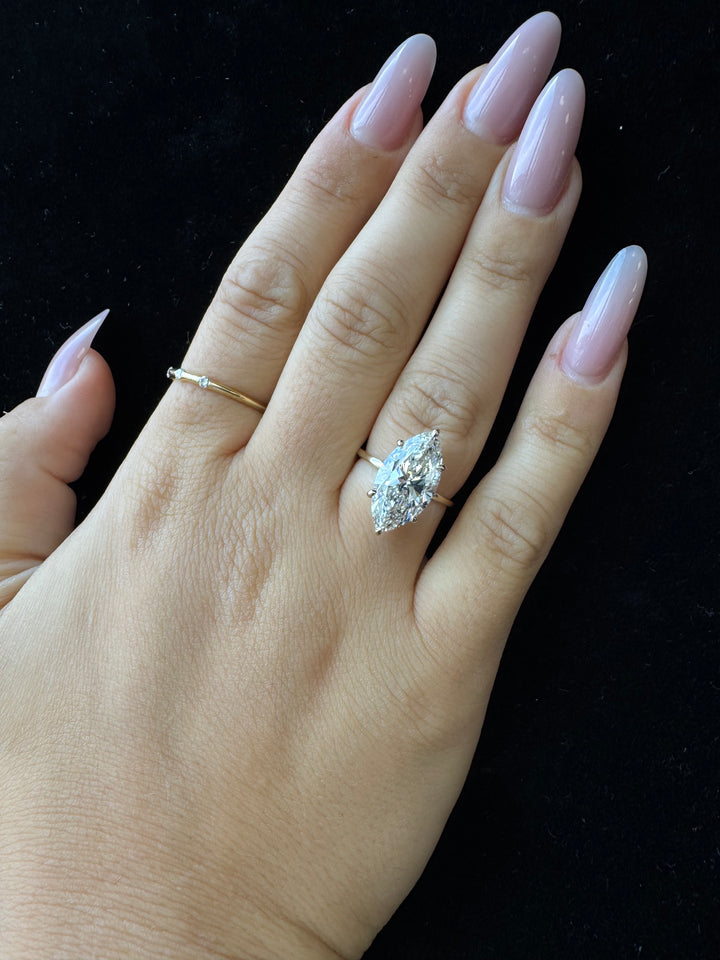 Marquise Shape Lab-Grown Diamond Solitaire Engagement Ring