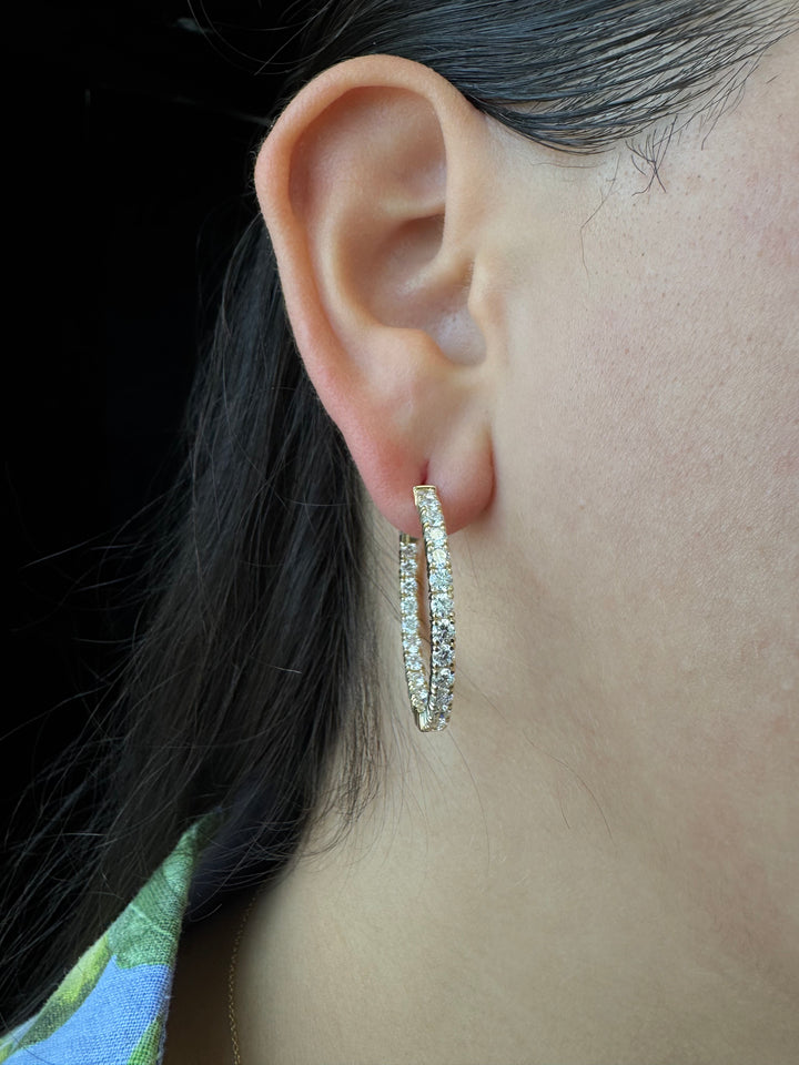 5 Carat Inside Out Lab-Grown Diamond Hoops 14K Solid Gold