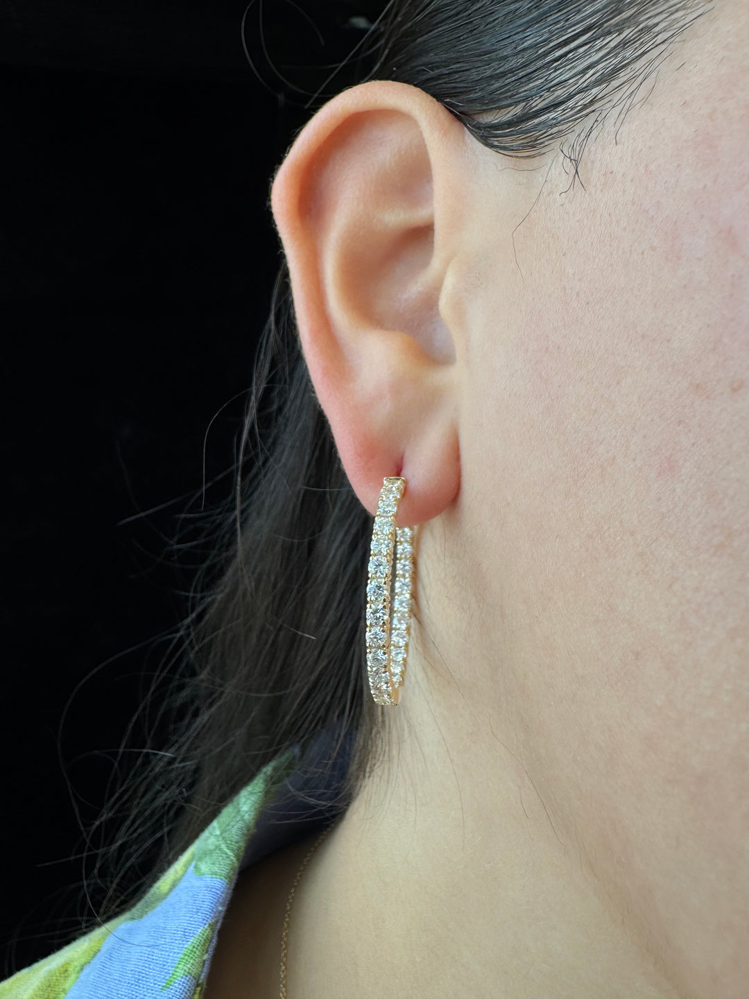 5 Carat Inside Out Lab-Grown Diamond Hoops 14K Solid Gold