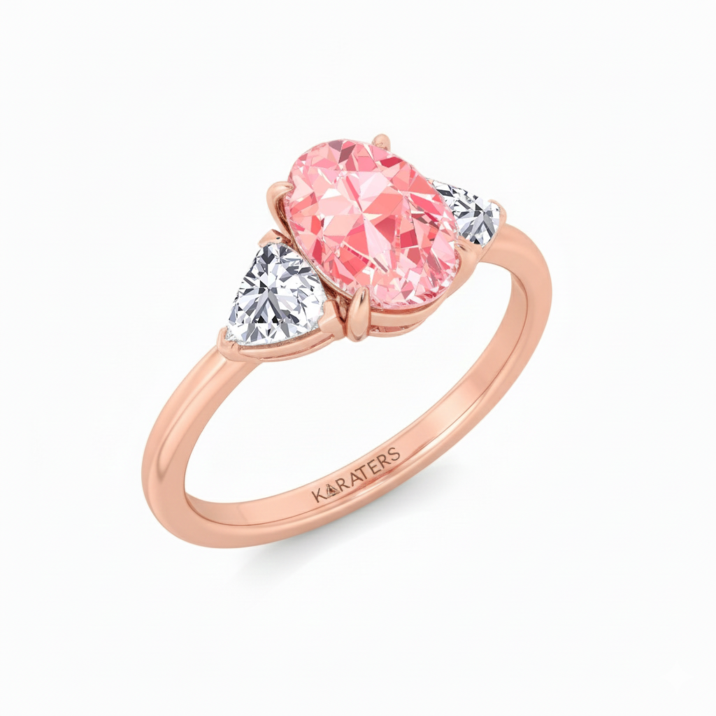 Rose Gold Pink Oval Ring
