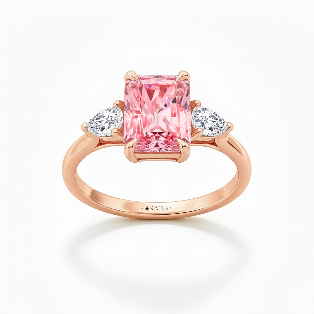 RoseGoldPinkRadiantCutRing