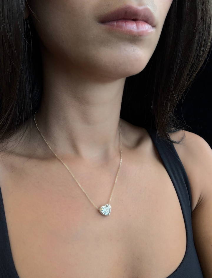 Invisible Halo Heart Shape Lab Grown Diamond Pendant
