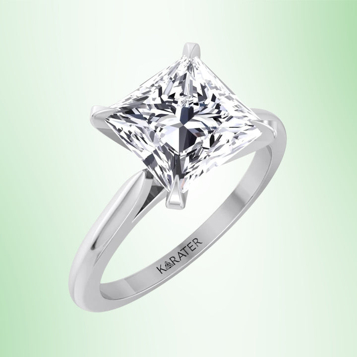 Princess Cut Solitaire Lab Grown Diamond Engagement Ring