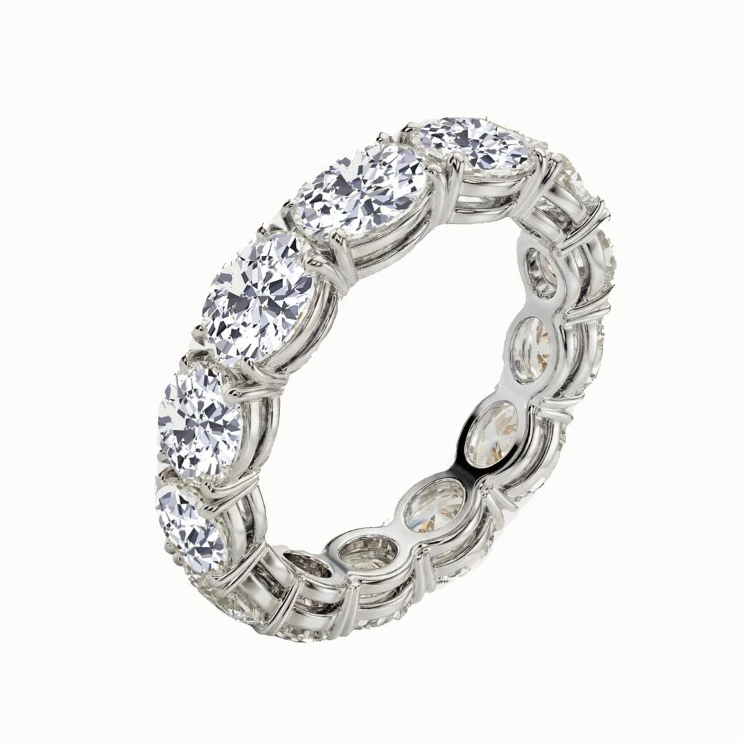 East West Oval Shape Lab Grown Diamond Eternity Band ( Pinky Ring )