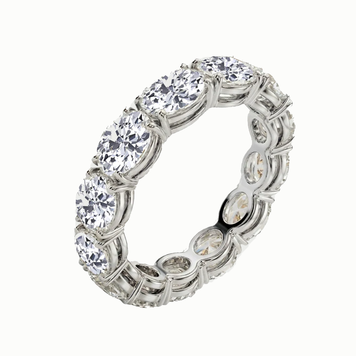 East West Oval Shape Lab Grown Diamond Eternity Band ( Pinky Ring )