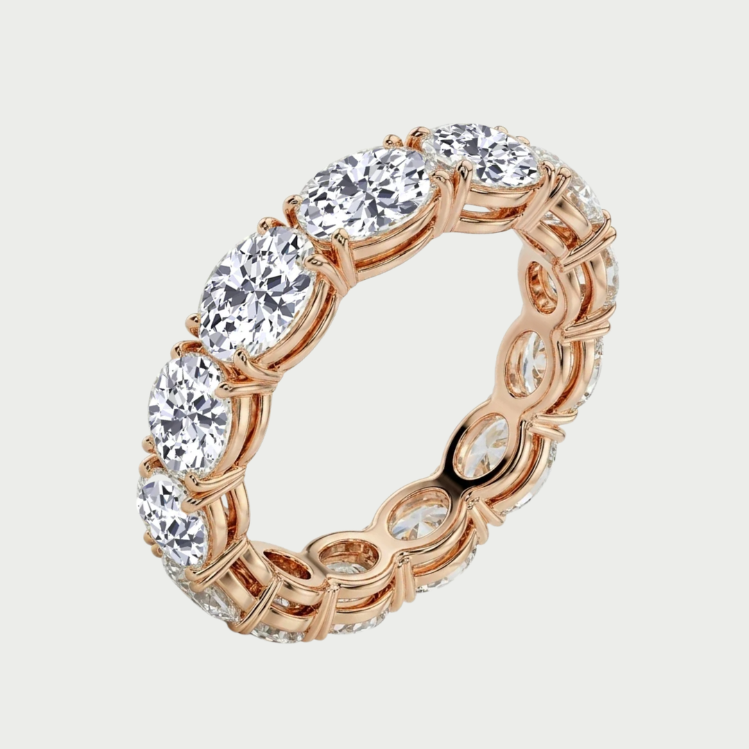 East West Oval Shape Lab Grown Diamond Eternity Band ( Pinky Ring )