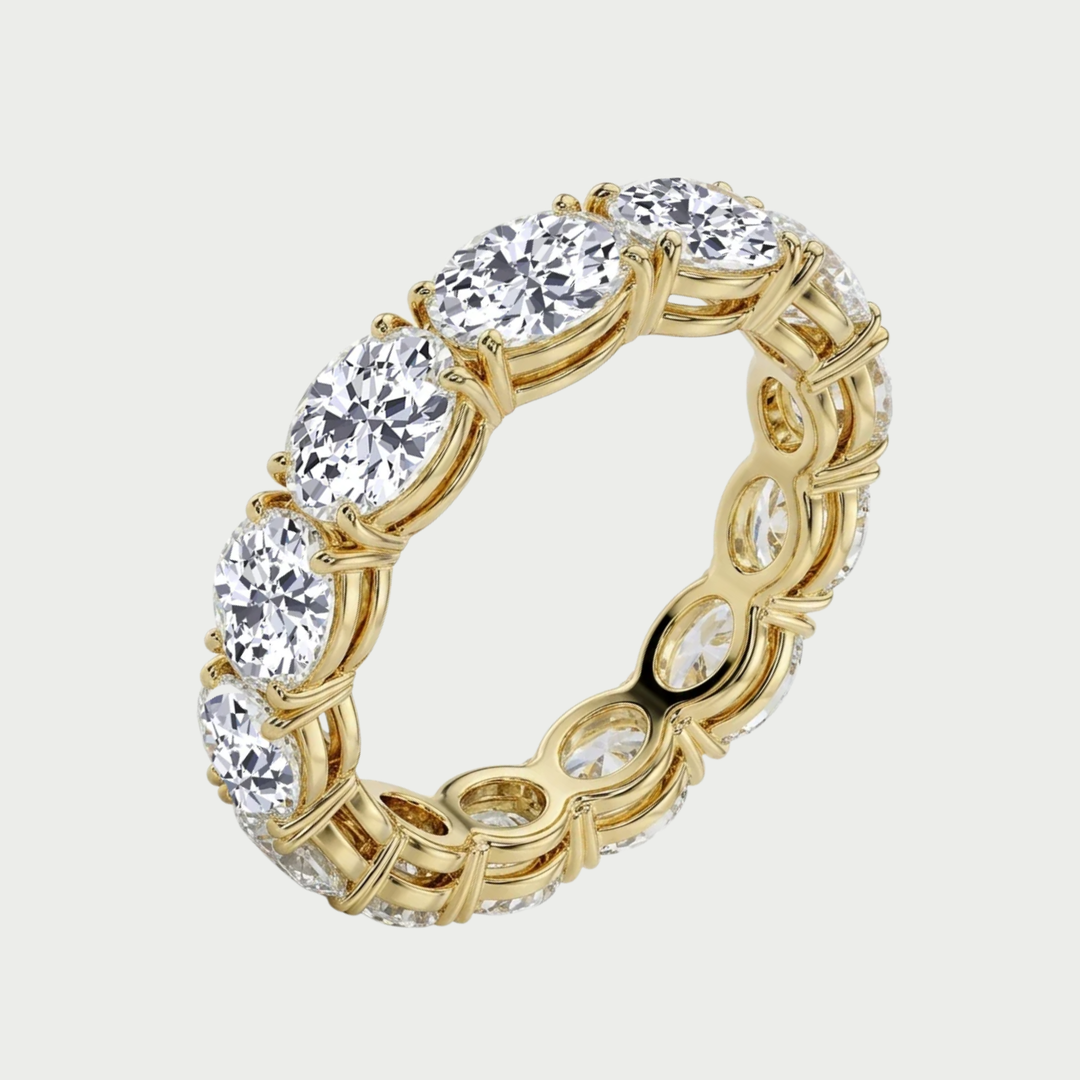East West Oval Shape Lab Grown Diamond Eternity Band ( Pinky Ring )
