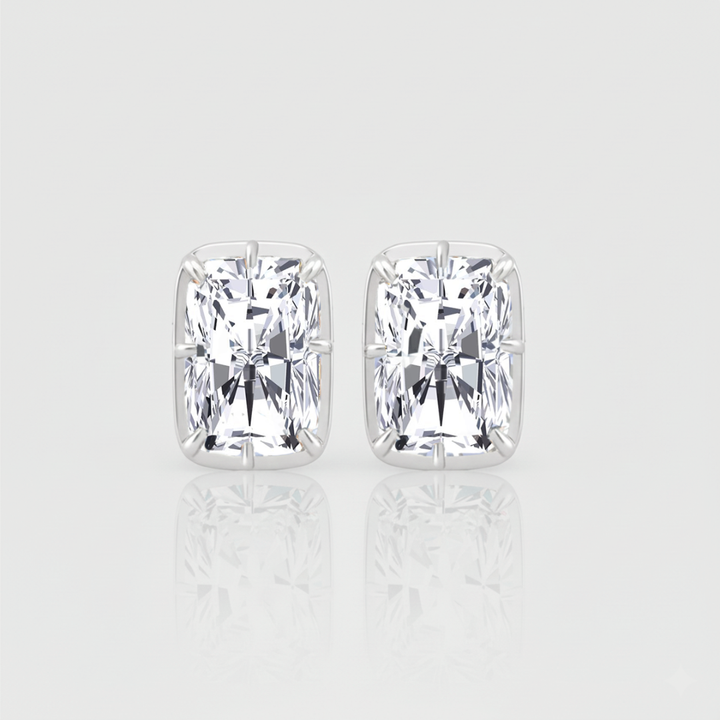 Prong Bezel Set Radiant Cut Lab Grown Diamond Studs