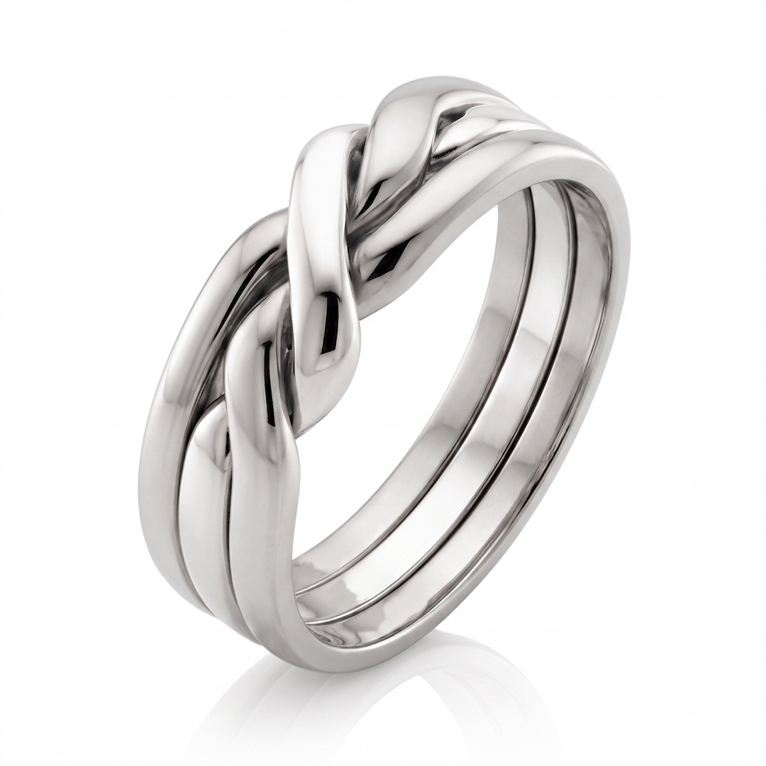 Men's Puzzle Style Solid Gold Band WG