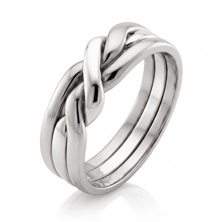 Men's Puzzle Style Solid Gold Band WG