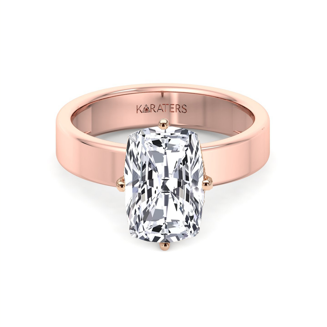 Radiant Cut Compass Prong Lab Grown Diamond Engagement Ring RG