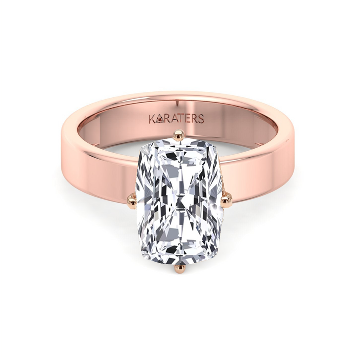 Radiant Cut Compass Prong Lab Grown Diamond Engagement Ring RG
