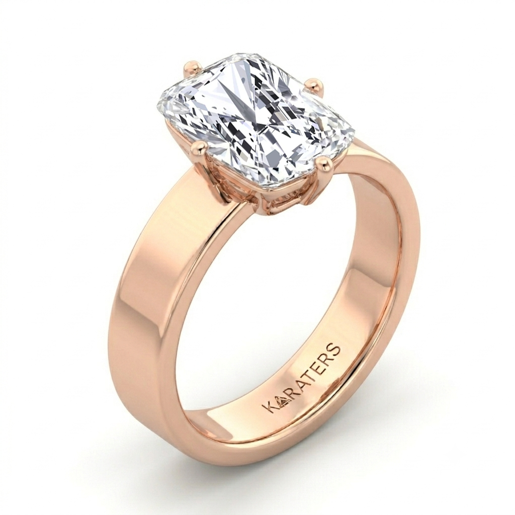 Radiant Cut Compass Prong Lab Grown Diamond Engagement Ring RG2