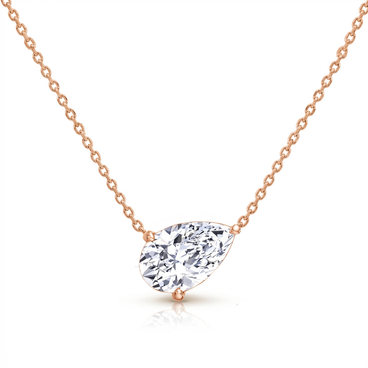 Pear Shape East West Lab Grown Diamond Pendant  RG