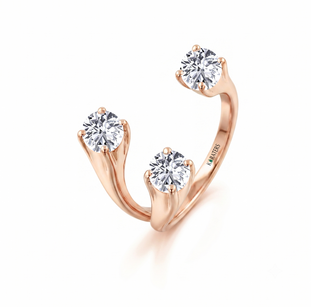 Round Shape Constellation Trinity Lab Grown Diamond Ring RG 