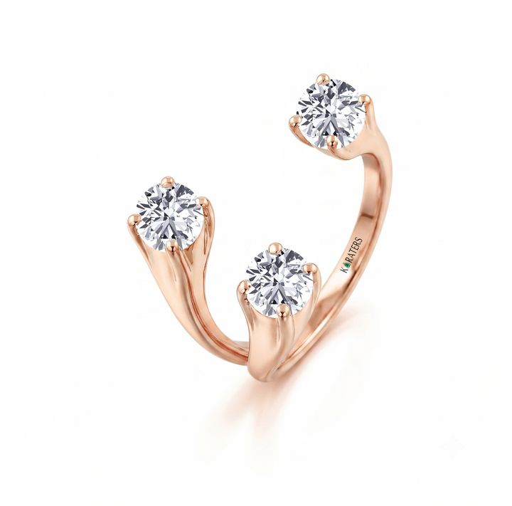 Round Shape Constellation Trinity Lab Grown Diamond Ring RG 