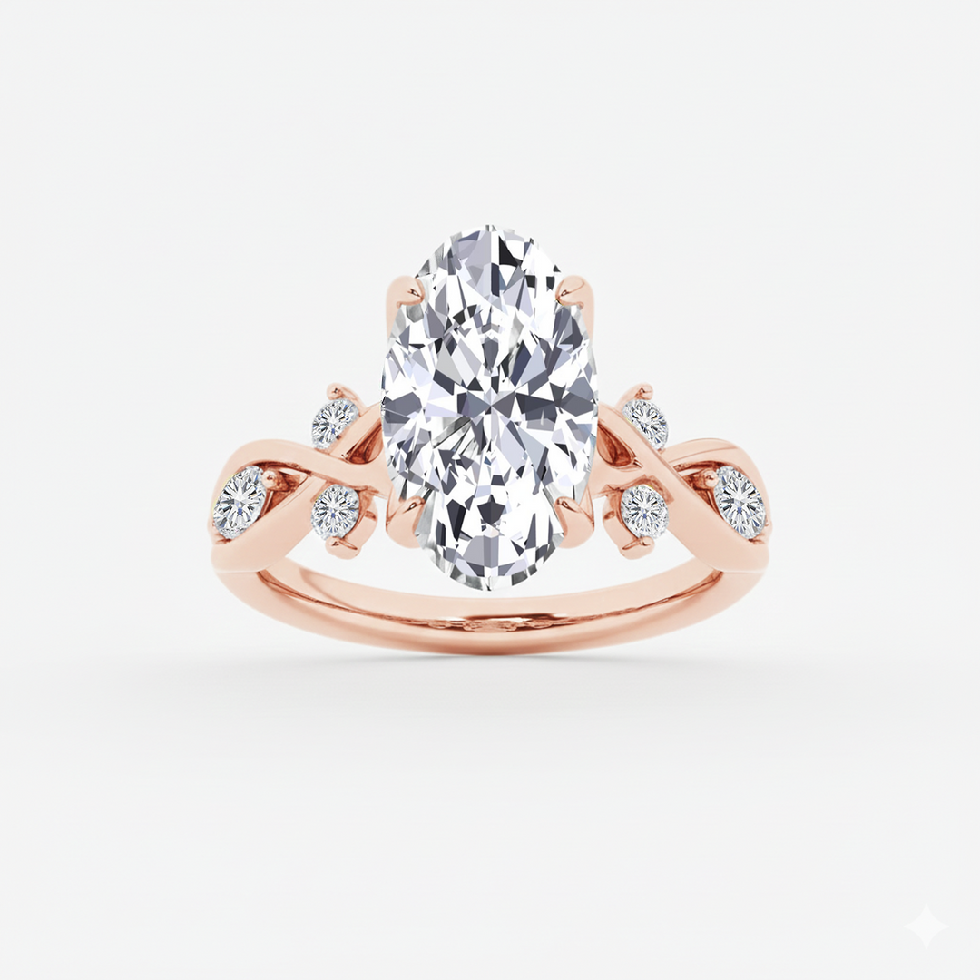 RG Oval Lab Grown Diamond Vintage Top view