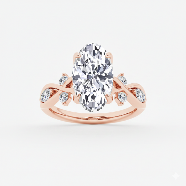 RG Oval Lab Grown Diamond Vintage Top view