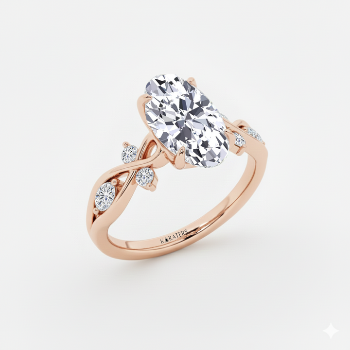 RG Oval Lab Grown Diamond Vintage side view