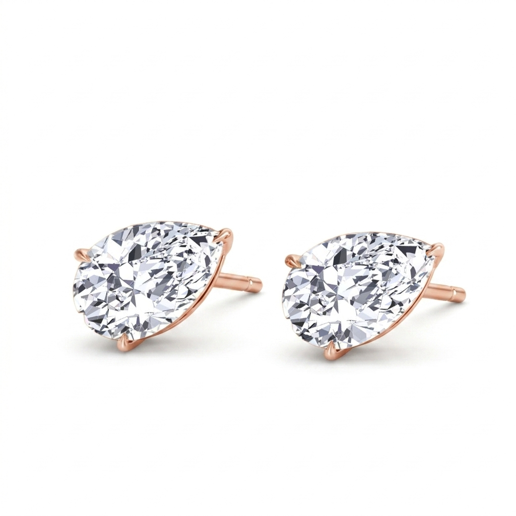 Pear Shaped East West Lab Grown Diamond Studs RG