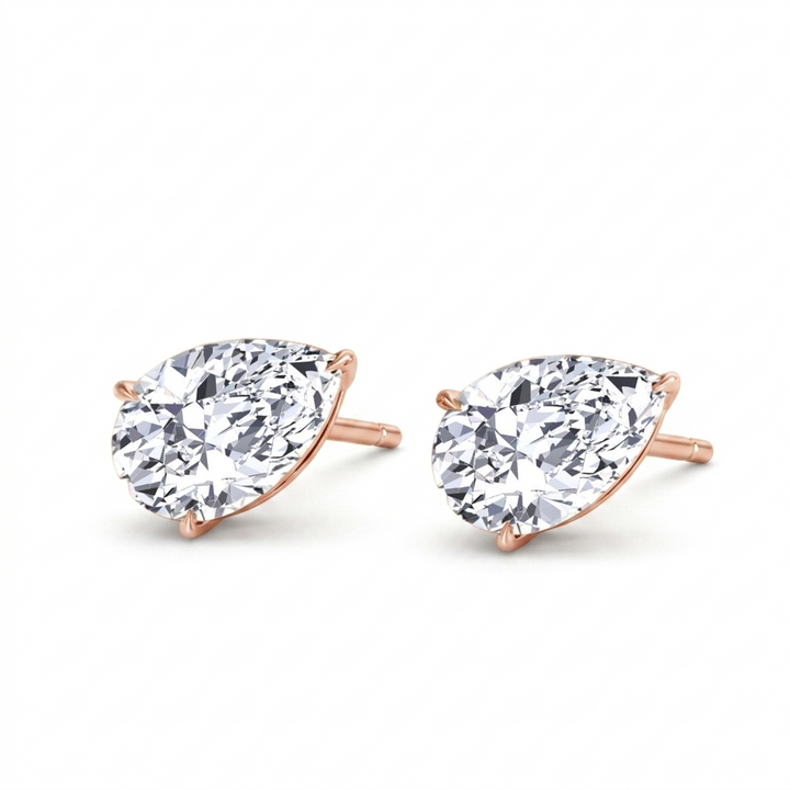 Pear Shaped East West Lab Grown Diamond Studs RG