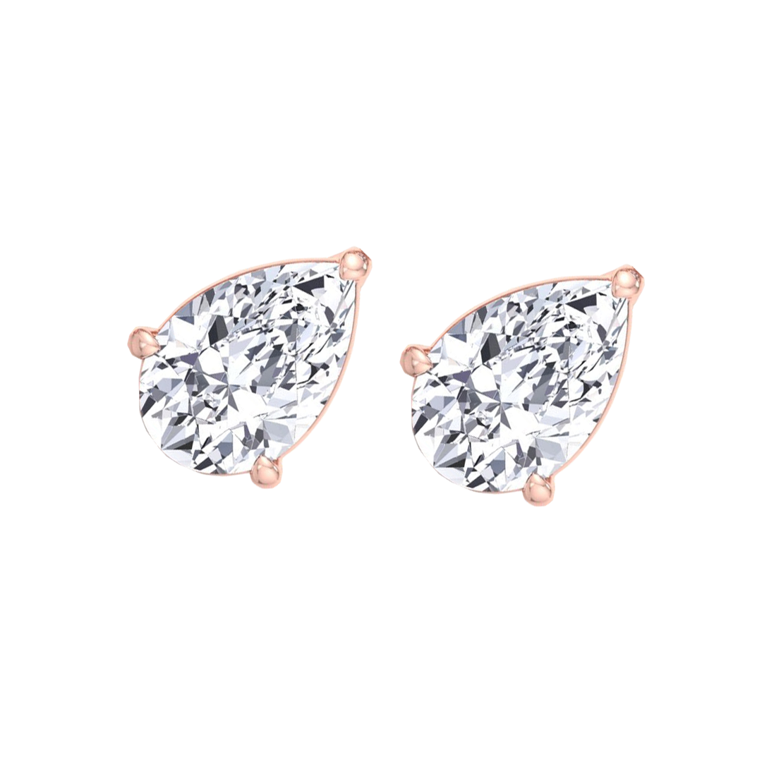 Pear Shaped East West Lab Grown Diamond Studs RG 2