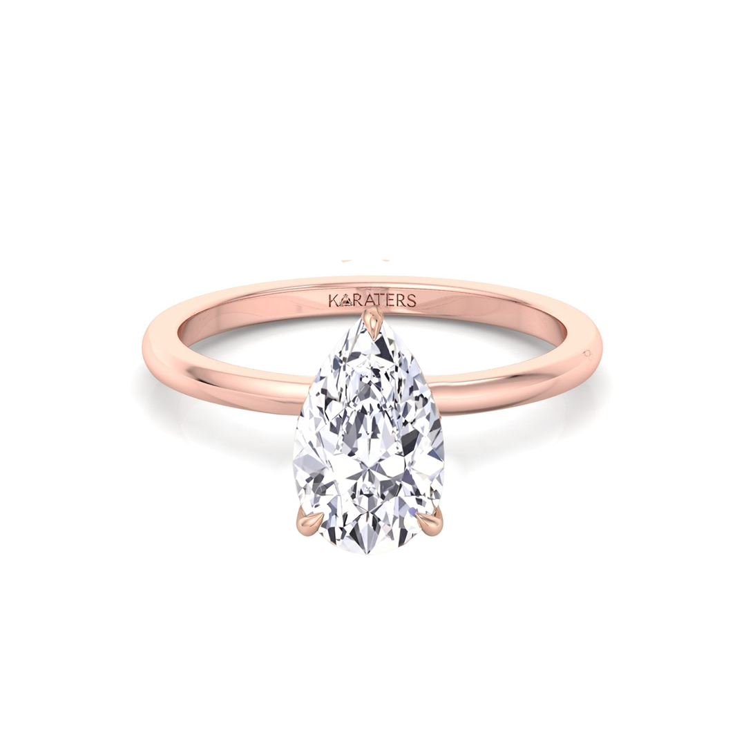 Pear Shape Solitaire Lab Grown Diamond Engagement Ring RG