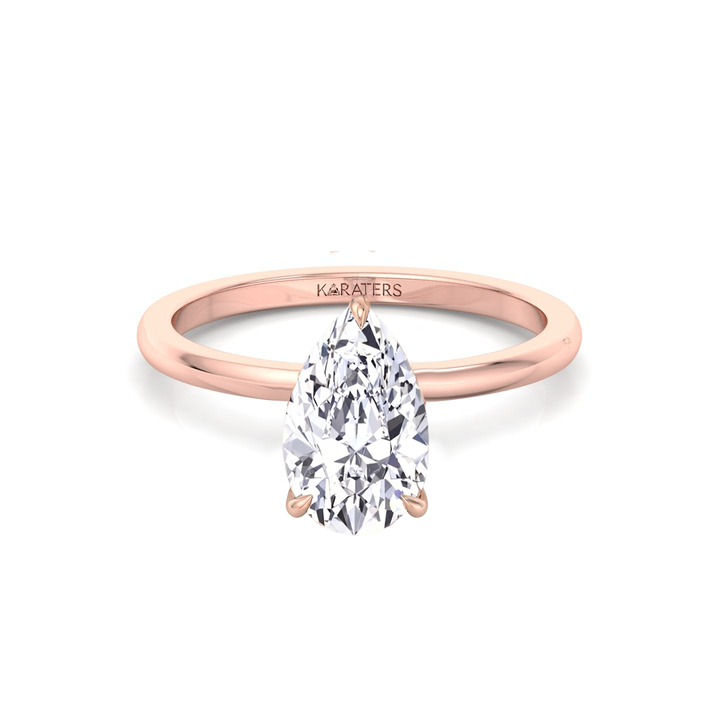Pear Shape Solitaire Lab Grown Diamond Engagement Ring RG
