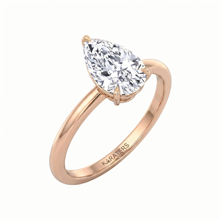Pear Shape Solitaire Lab Grown Diamond Engagement Ring RG 2