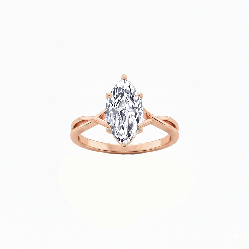 WG Marquise Shape Engagement Ring top view