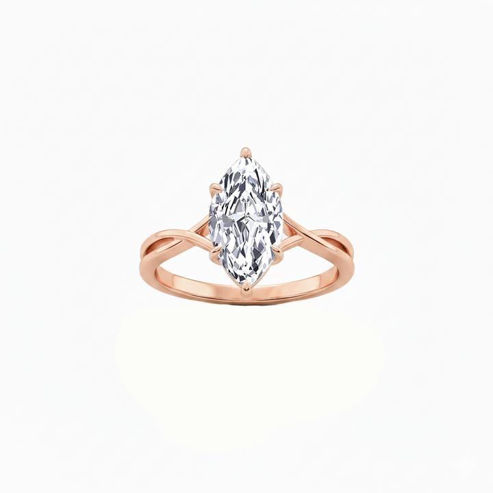 WG Marquise Shape Engagement Ring top view