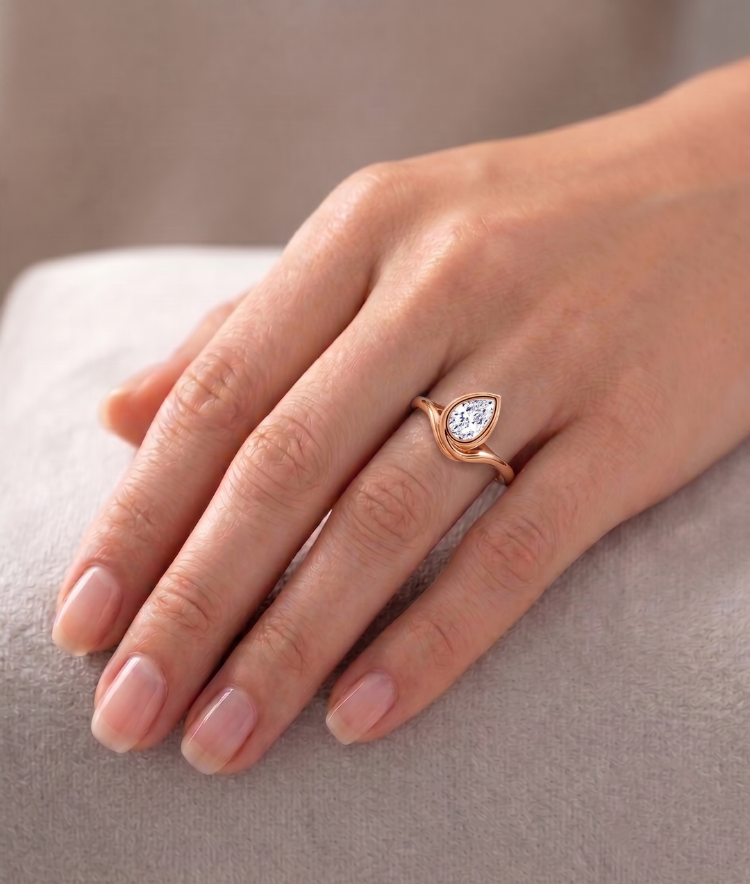 Pear Shape Lab Grown Diamond Pinky Ring