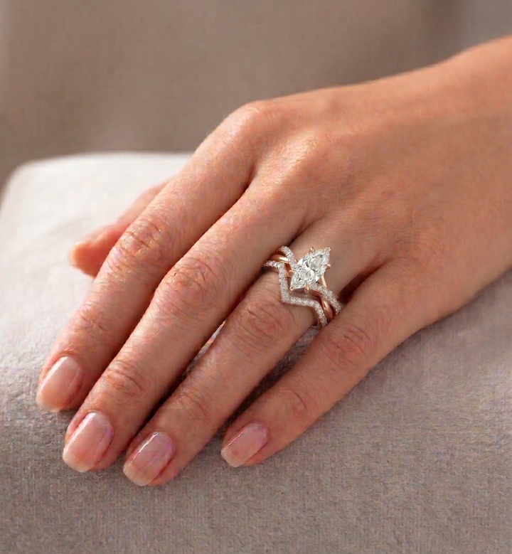 Thin Pave Lab Grown Diamond Wedding Band with Curve